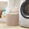 105L Extra Large Laundry Hamper Basket by Fiona's magic, Woven Tall Clothes Hamper for Storage Blanket, Toys and Dirty Cothes in Bedroom and Living Room Organizer, Brown & White view 4