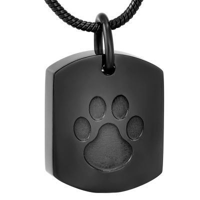 SHEIL Paw On Dog Tag Stainless Steel Memorial Jewelry for Dog Cat Urn Necklace Cremation Pendant Pet Cremation Jewelry