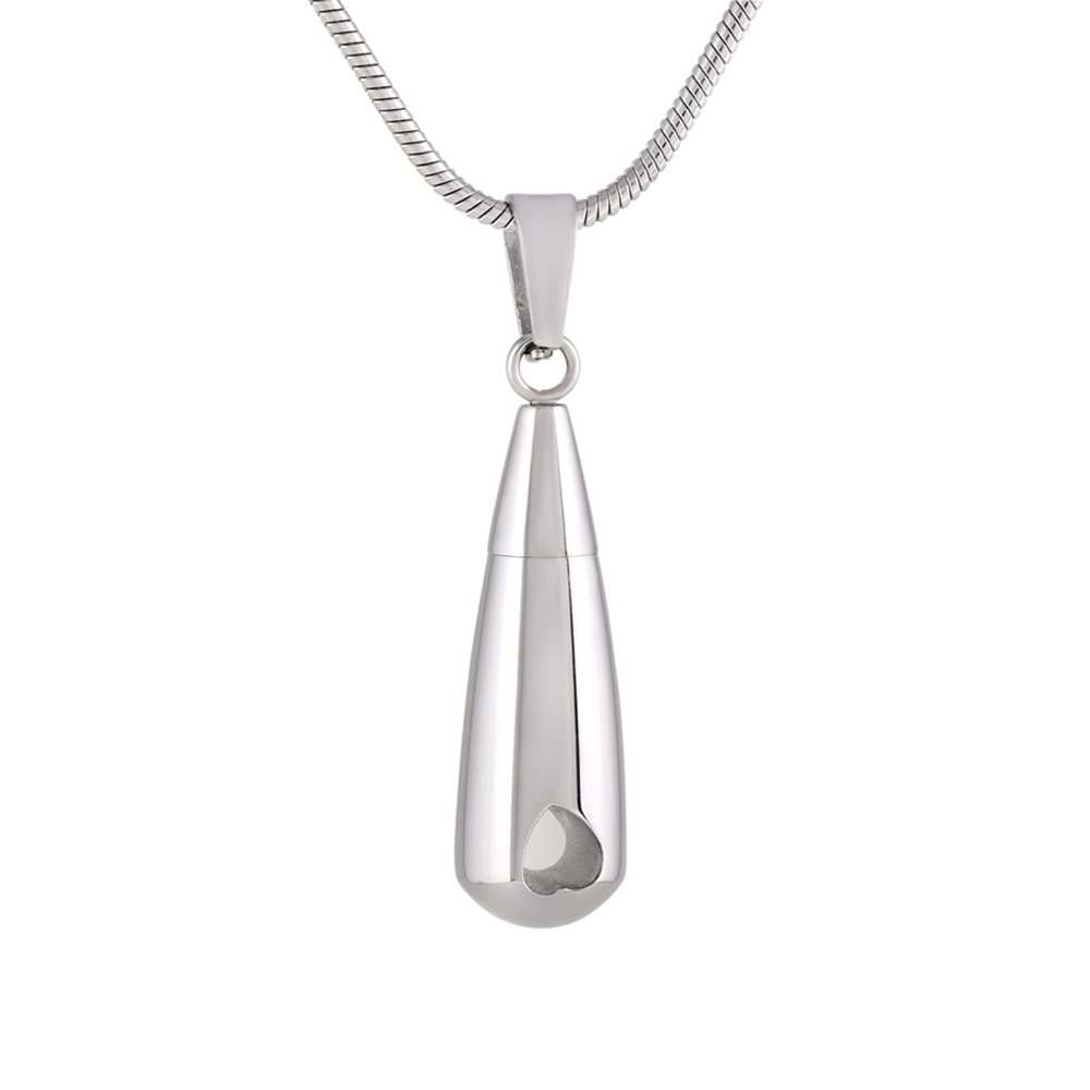 SHEIL Heart Engraved Ash Holder Urn Neckalce Cremation Pendant Memorial Jewelry for Human/Pet Ashes Keepsake Necklace