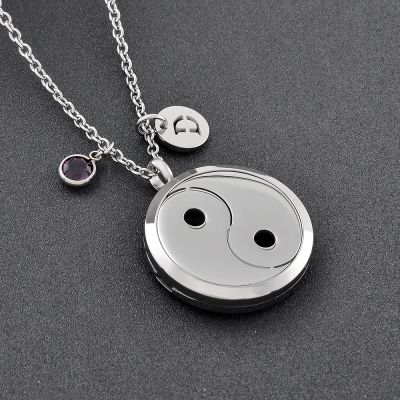 SHEIL Free 12Pads Essential Oil Locket Aromatherapy Diffuser Necklace with DIY Alphabet and Birthstone Perfume Locket