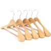 XIANGBINXUAN 5 Pack Shirt Hangers Suit Hanger, with 360 Degree Rotatable Hook and Non Slip Pant Bar Extra-Wide Shoulder Refined Durable for Suits Coats Dress Shirts Belts (Wood 44cm/17.3in) view 1