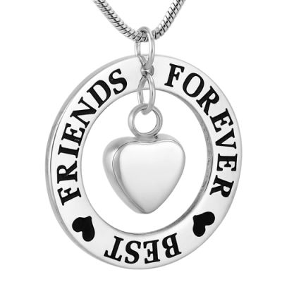 SHEIL Best Friends Stainless Steel Memorial Necklace for Ashes Keepsake Cremation Jewelry - Memorial Ash Keepsake
