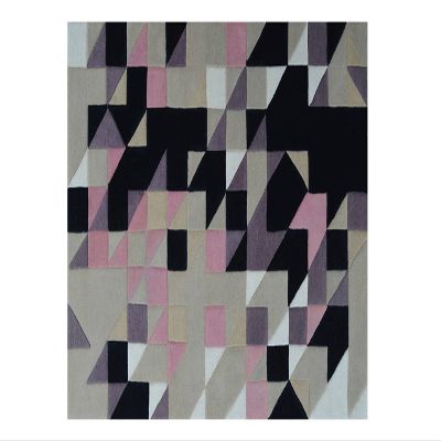 Mandel Purple & Black Color 10' X 10' Feet Handmade Tufted Cut Modern Style 100% Woollen Area Rug/Carpet