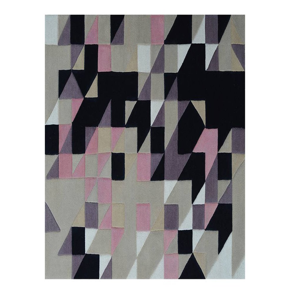 Mandel Purple & Black Color 10' X 10' Feet Handmade Tufted Cut Modern Style 100% Woollen Area Rug/Carpet