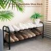 Gonfoam 2-Tier Expandable Shoe Rack,Adjustable Shoe Shelf Storage Organizer Heavy Duty Metal Free Standing Shoe Rack for Entryway Closet Doorway (Black) view 2