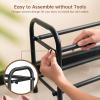 Gonfoam 2-Tier Expandable Shoe Rack,Adjustable Shoe Shelf Storage Organizer Heavy Duty Metal Free Standing Shoe Rack for Entryway Closet Doorway (Black) view 3