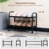 Gonfoam 2-Tier Expandable Shoe Rack,Adjustable Shoe Shelf Storage Organizer Heavy Duty Metal Free Standing Shoe Rack for Entryway Closet Doorway (Black) view 4