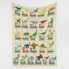 Alphabet Dinosaur Print Blanket for Boys Girls, Soft Kid Throw Blanket, Lightweight Flannel Fleece Dinosaur Blanket for Teens Adults, Dino Blanket for Bed Sofa Camping Twin Blanket 60x80 Inches view 1