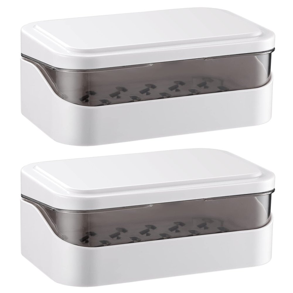 2pcs Soap Dish Bathroom Soap Holder Container Storage Holder Bathroom Supply Storage Rack Organizer