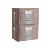 2 Pieces 100L Stackable Storage Box, Oxford Cloth Steel Frame Storage Box, Thickened Foldable Dustproof Transparent Steel Frame Storage And Finishing, Suitable For Quilts, Clothes, Sweater Storage Bag view 2