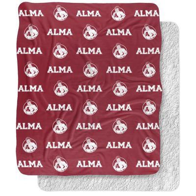 Alma College Blanket, 50"x60" Logo Pattern, Silky Touch Sherpa Back Super Soft Throw Blanket