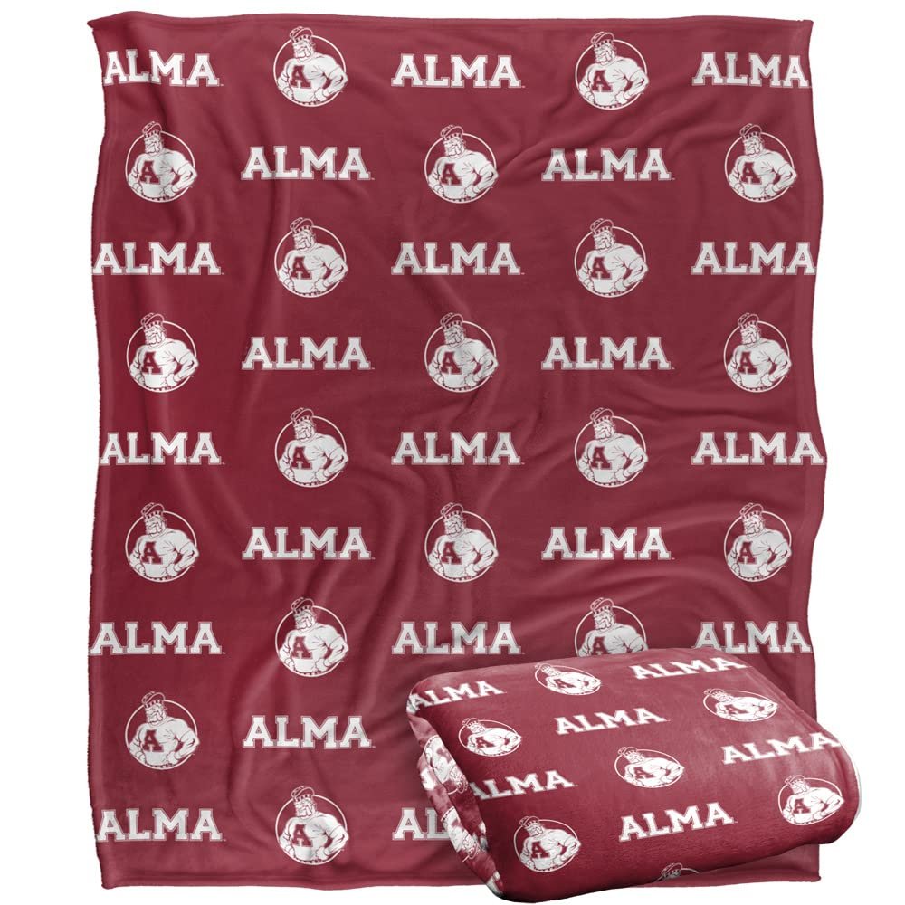 Alma College Blanket, 50"x60" Logo Pattern, Silky Touch Super Soft Throw Blanket