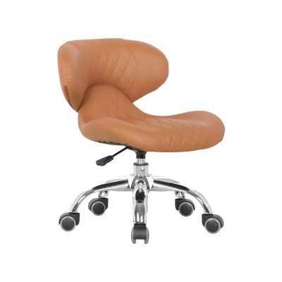 MAYAKOBA HugoII Short Stool (Cappuccino Diamond Sewing), Rolling Seat with Adjustable Height 13"-15", Perfect for Kids Playing Room, Home Gardening, Kitchen and Garage