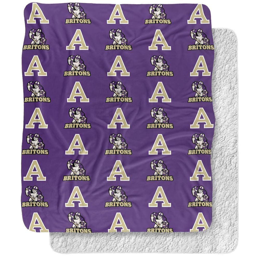 Albion College Blanket, 50"x60" Logo Pattern, Silky Touch Sherpa Back Super Soft Throw Blanket