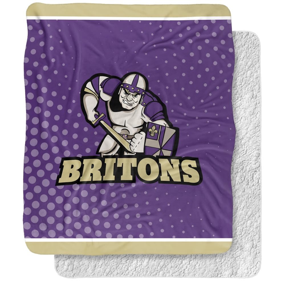 Albion College Blanket, 50"x60" Logo Dots, Silky Touch Sherpa Back Super Soft Throw Blanket