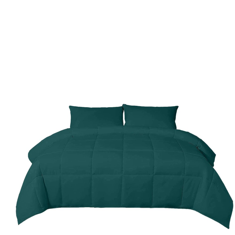 Teal Duvet Insert Oversized King Plus-128"x120" Quilted Comforter 1 Piece Box Stitched Down Alternative Oversized King Plus Comforter Set 100% Egyptian Cotton