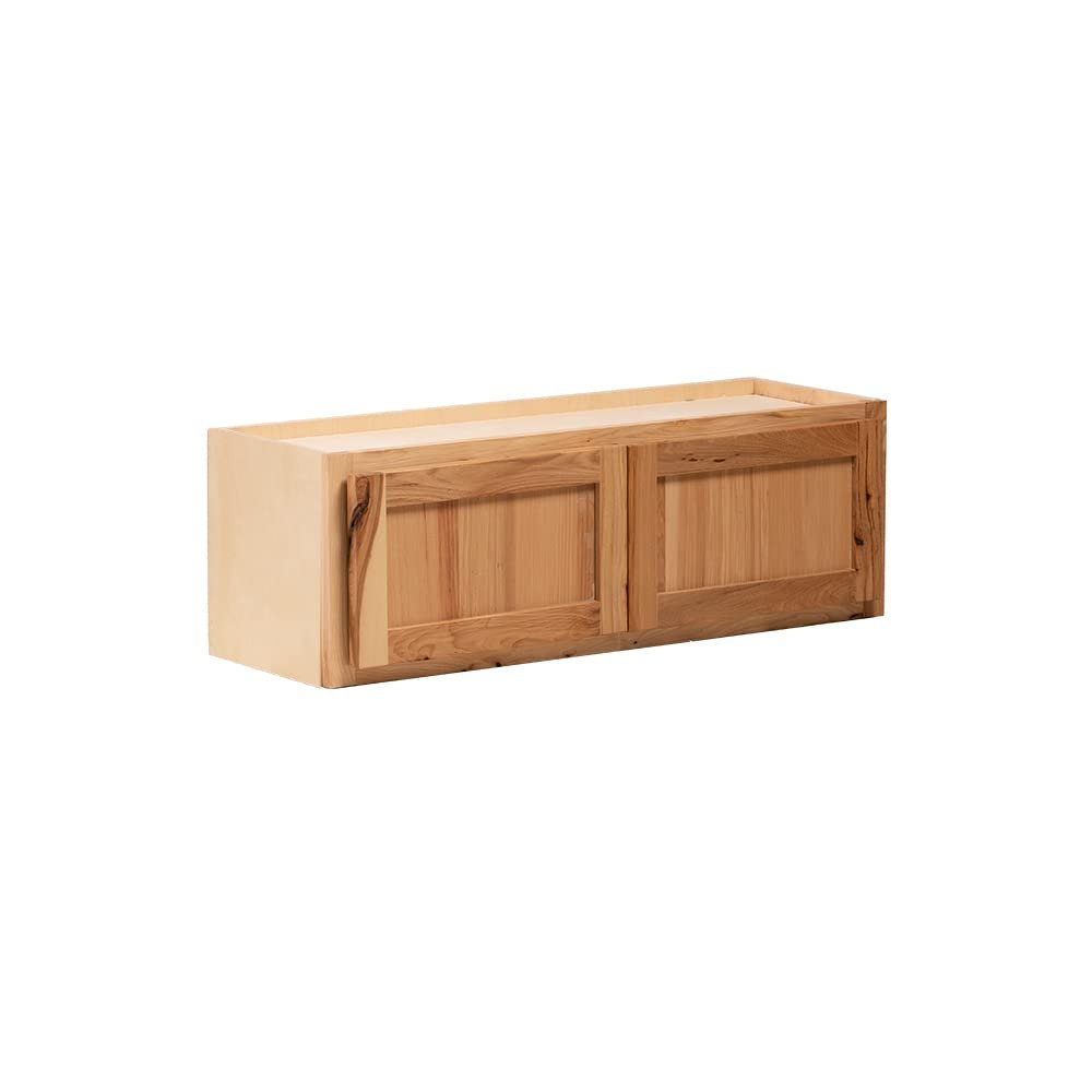 Quicklock RTA (Ready-to-Assemble) | 36'' Tall Wall Kitchen Cabinets - Shaker Style | 100% Hardwood | Made in America | Storage Cabinet (Rustic Hickory, 12'' D x 36'' W x 18'' H) (MUW363612RTA)