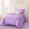 Codi Twin XL Bedding Set - Cute Purple Bed Set, Metallc Print Comforter - 3 Piece Sets for Girls, Includes 1 Comforter, 1 Decorative Pillow, and 1 Pillow Case - All Season, Lightweight and Warm view 1