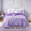 Codi Twin XL Bedding Set - Cute Purple Bed Set, Metallc Print Comforter - 3 Piece Sets for Girls, Includes 1 Comforter, 1 Decorative Pillow, and 1 Pillow Case - All Season, Lightweight and Warm view 2