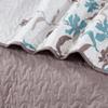 All American Collection 3 PC Floral Printed Brown and Turquoise Reversible Bedspread Quilt Set Coverlet and Pillow Sham Set ( Brown & Turquoise, King / California King Size) view 3