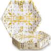 Silver Spoons Hexagon Disposable Dinner Plates (18 Pc) Metallic Sketchy Print Paper Plates, Heavy Duty Paper Plates 10 inch, Gold Party Supplies for Weddings, Great for Birthdays, Baby Showers & Events - Arctic view 1