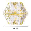 Silver Spoons Hexagon Disposable Dinner Plates (18 Pc) Metallic Sketchy Print Paper Plates, Heavy Duty Paper Plates 10 inch, Gold Party Supplies for Weddings, Great for Birthdays, Baby Showers & Events - Arctic view 2