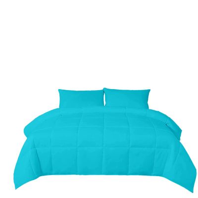 Turquoise Blue Duvet Insert Full (90'' x 90'') Quilted Comforter 5 Piece Box Stitched Down Alternative Full Comforter Set 100% Egyptian Cotton