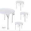 4 Pack 60" / 60 Inches White Plastic Circle Table Foldable Round Table Banquet Bi-Folding Table Round Tables For Parties Plastic Round Bi-Folding Table White Round Bi-Folding Table Plastic Round view 1