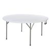 4 Pack 60" / 60 Inches White Plastic Circle Table Foldable Round Table Banquet Bi-Folding Table Round Tables For Parties Plastic Round Bi-Folding Table White Round Bi-Folding Table Plastic Round view 2