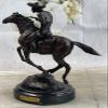 EUROPEAN BRONZE Rush Remington Cowboy On Horse Bronze Sculpture Art Deco Hot Cast Figure Hotcast Artwork Gift Art view 3