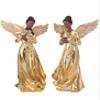 Regency International Resin Christmas Regal Champagne Angel Figurine, Set of 2, 14 Inch Height view 1