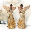 Regency International Resin Christmas Regal Champagne Angel Figurine, Set of 2, 14 Inch Height view 2