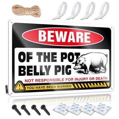 Men Home Decor Beware of Pot Belly Pig Metal Sign Tin Signs Funny Little Man Vsve ( Size : 30X40CM )