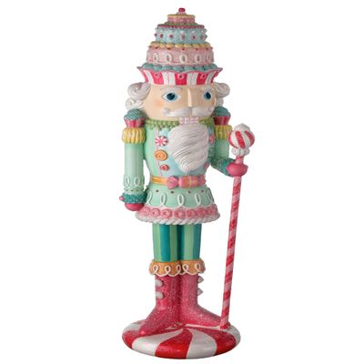Regency International Resin Pastel Peppermint Nutcracker, 22 Inches, Figurine, Christmas, Tabletop Decor