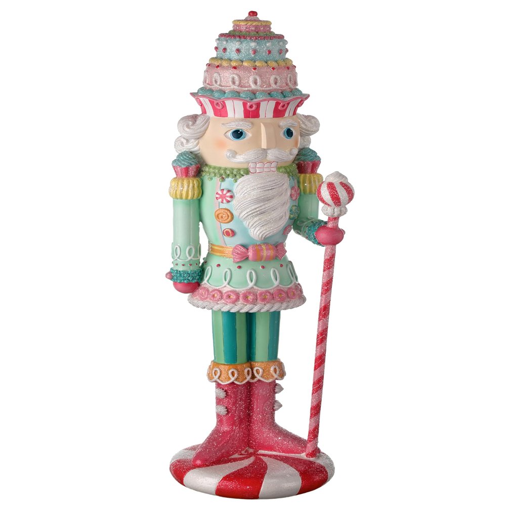 Regency International Resin Pastel Peppermint Nutcracker, 22 Inches, Figurine, Christmas, Tabletop Decor