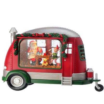Regency International LED Timer Santa Toy Trailer Water Globe, 11 Inch, Multicolor