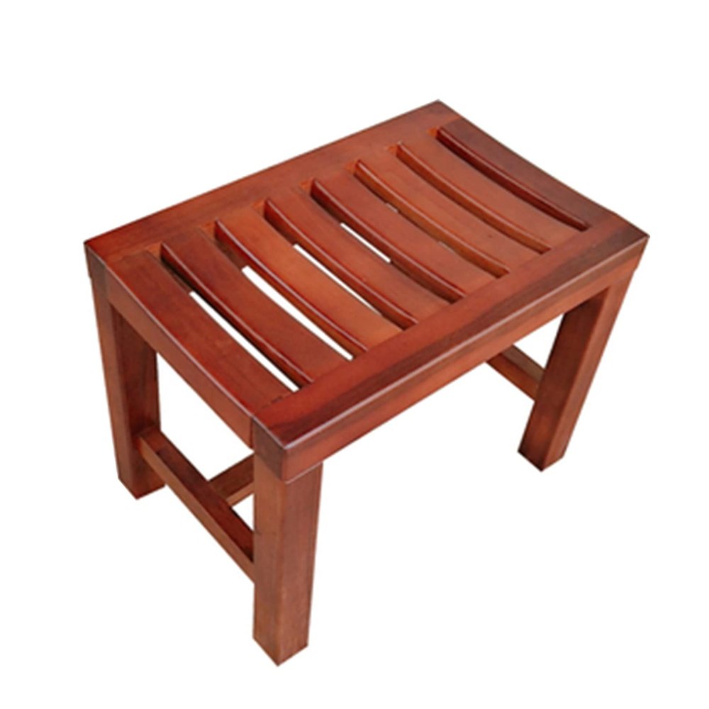 DMCHENGMA Spa Bench Wood Seat Stool Foot Rest Storage Shelf Wood Shower Seat Bench, Waterproof Bathroom Stool for Elderly Bath Chair Adult Non-Slip Wooden Shower Seat Bathroom Foot Rest Shaving Stool