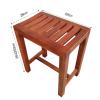 DMCHENGMA Spa Bench Wood Seat Stool Foot Rest Storage Shelf Wood Shower Seat Bench, Waterproof Bathroom Stool for Elderly Bath Chair Adult Non-Slip Wooden Shower Seat Bathroom Foot Rest Shaving Stool view 3