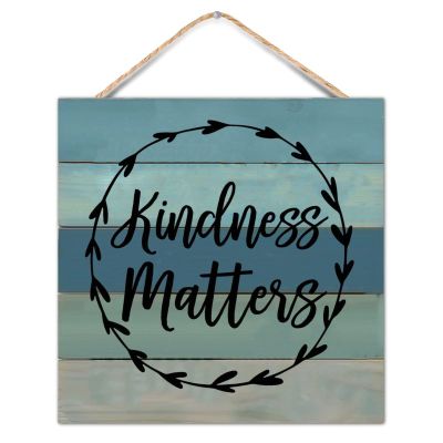 Alioyoit Country Rustic Style 16x16in Wood Sign Motivational Quote Kindness Matters Wooden Plaque for Farmhouse Porch Living Room Garden Yard Kitchen Coffee Bar Office Decor