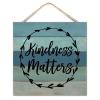 Alioyoit Country Rustic Style 16x16in Wood Sign Motivational Quote Kindness Matters Wooden Plaque for Farmhouse Porch Living Room Garden Yard Kitchen Coffee Bar Office Decor view 1