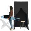 AMSXNOO Portable Clothing Store Fitting Room, Mobile Foldable Changing Room Dressing Room with Shading Curtain and Hook Up, Temporary Locker Room for Boutiques Office Mall, No Installation view 1
