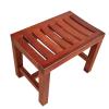 Spa Bench Wood Seat Stool Foot Rest Storage Shelf Step Stool Bamboo Bathroom Spa Shower Bench Foot Stool Bathing Seat with Storage Shelf, Strong Bearing Capacity Small Seat ( Size : 42x28x43cm ) view 1