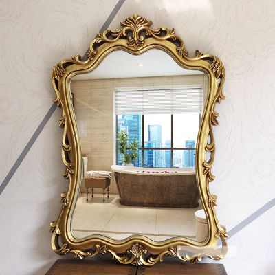 V3VOGUE Vintage Carved Wall Mirror,Rectangular Mirror for Wall,Beauty Salon,Travel Or Art Fair,Premium Quality Material Wall Mirrors,Thickened Glass,Clear Imaging,Vanity Makeup Mirror