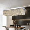 K9 Crystal Chandelier Compatible with Dining Room Rectangle Modern Crystal Chandelier Atmosphere Upscale (Color : L50xw20xh25cm, Size : Cold White) view 2