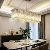 K9 Crystal Chandelier Compatible with Dining Room Rectangle Modern Crystal Chandelier Atmosphere Upscale (Color : L50xw20xh25cm, Size : Cold White) view 3