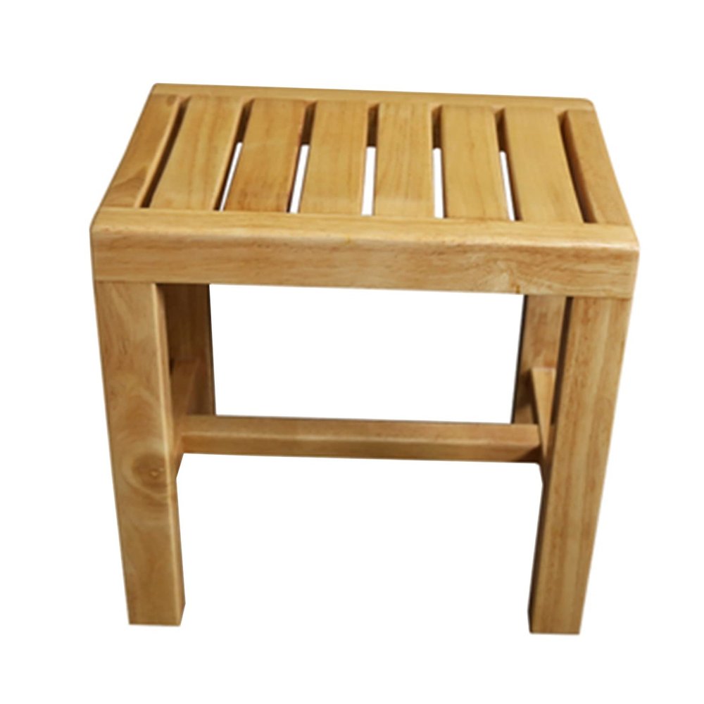 DMCHENGMA Spa Bench Wood Seat Stool Foot Rest Storage Shelf Shower Stool, 2 Tiers Bath Bench Wooden, Bath Stool with Storage Shelf for Elderly Adults, Wooden Stools to sit on (Size : 42x28x33cm)