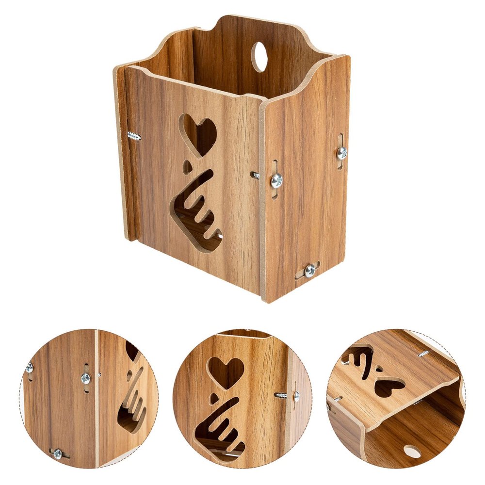 Gatuida Mobile Phone Storage Box Wall Phone Holder Wall Wooden Holder Sundries Remote Controller Storage Wooden Rack Remote Controller Rack