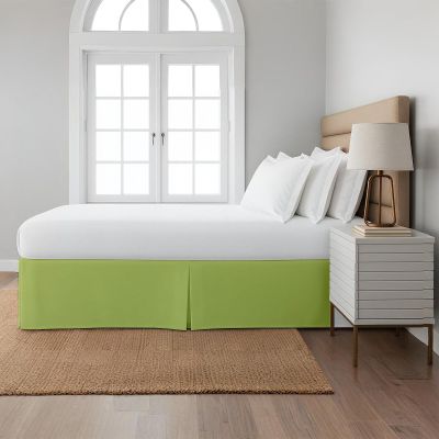 Cottingon Box Pleated Bed Skirt with Split Corners, 100% Microfiber Soft, Sheen & Luxurious Look, Tailored Drop Easy Fit, King 12", Sage