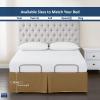 Cottingon Box Pleated Bed Skirt with Split Corners, 100% Microfiber Soft, Sheen & Luxurious Look, Tailored Drop Easy Fit, Queen 18", Taupe view 3