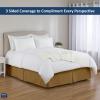 Cottingon Box Pleated Bed Skirt with Split Corners, 100% Microfiber Soft, Sheen & Luxurious Look, Tailored Drop Easy Fit, Queen 18", Taupe view 4
